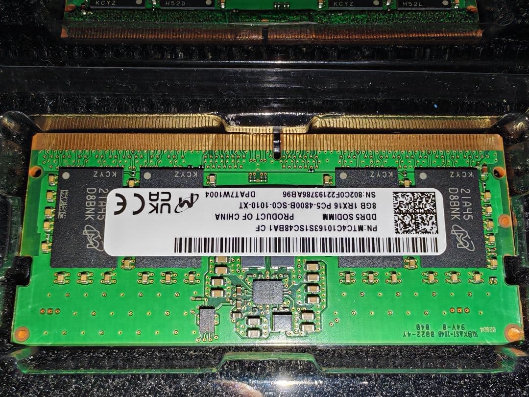 【ほぼ新品】DELL初期搭載 DDR5-4800 16GB(8GB×2枚)
