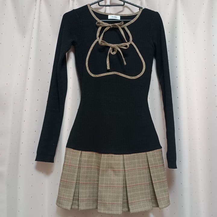 ダーリッチ Darich ポイントチェックニットミニワンピース