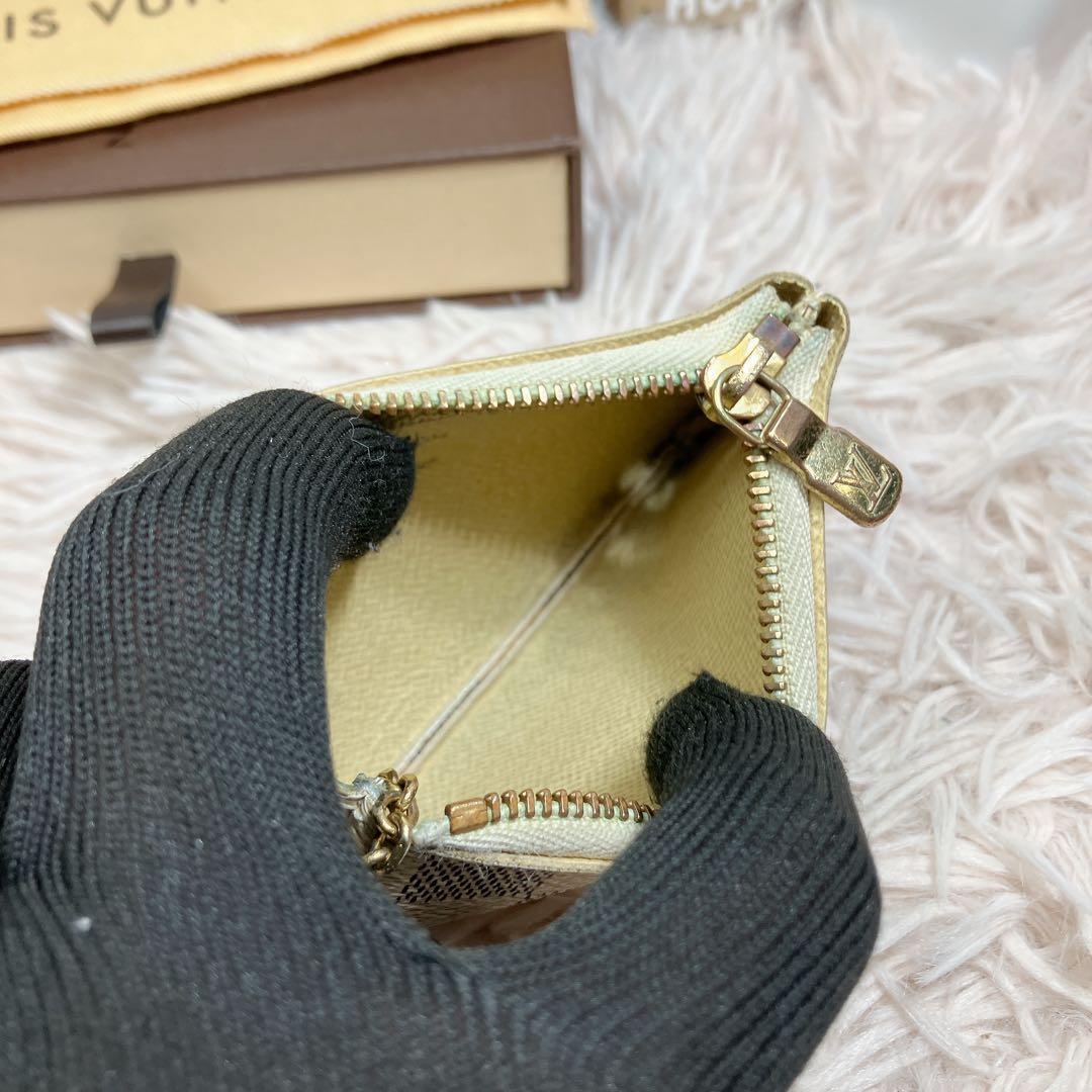 ！美品！ ルイヴィトン ダミエ アズール ポシェットクレ ケース 小銭入れ