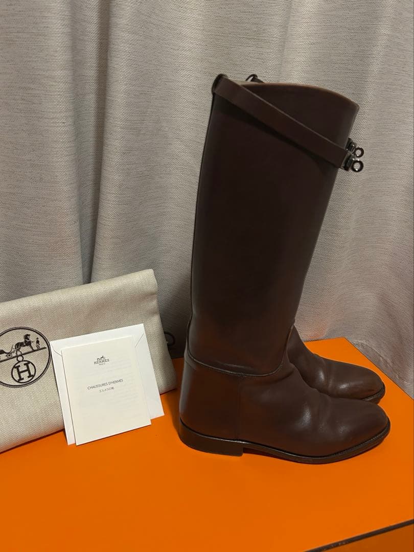 ロ*プ様 HERMES / ジャンピング ケリー シルバー金具 ブーツ / si