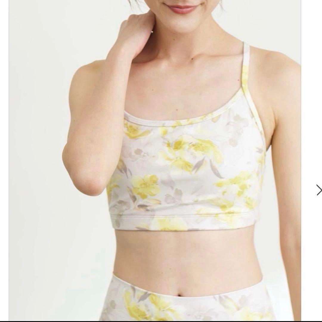 美品★ラバ★LAVA★ヨガウェア上下セット★M★フラワープリント★イエロー