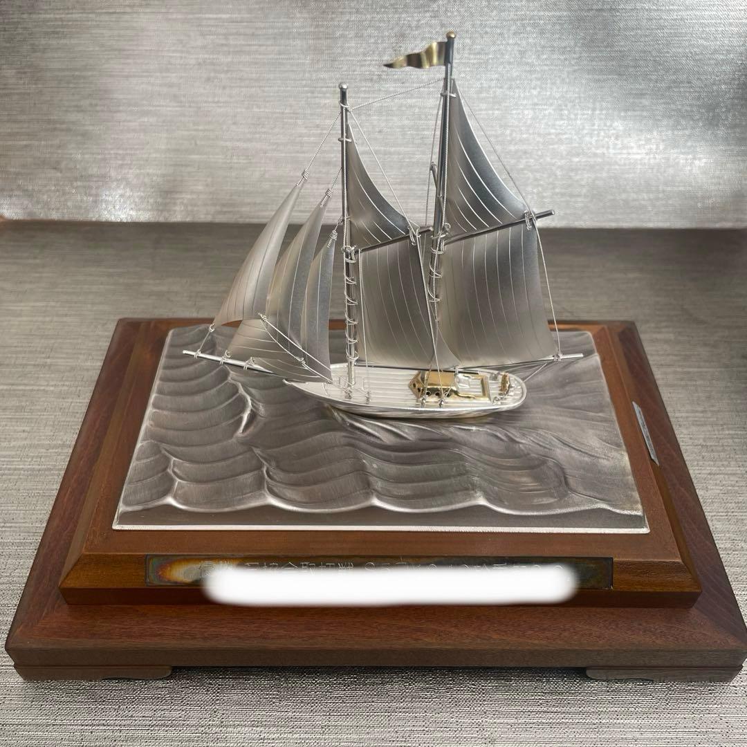 銀製 ヨット SILVER985 TAKEHIKO 2本 マスト 武比古 置物