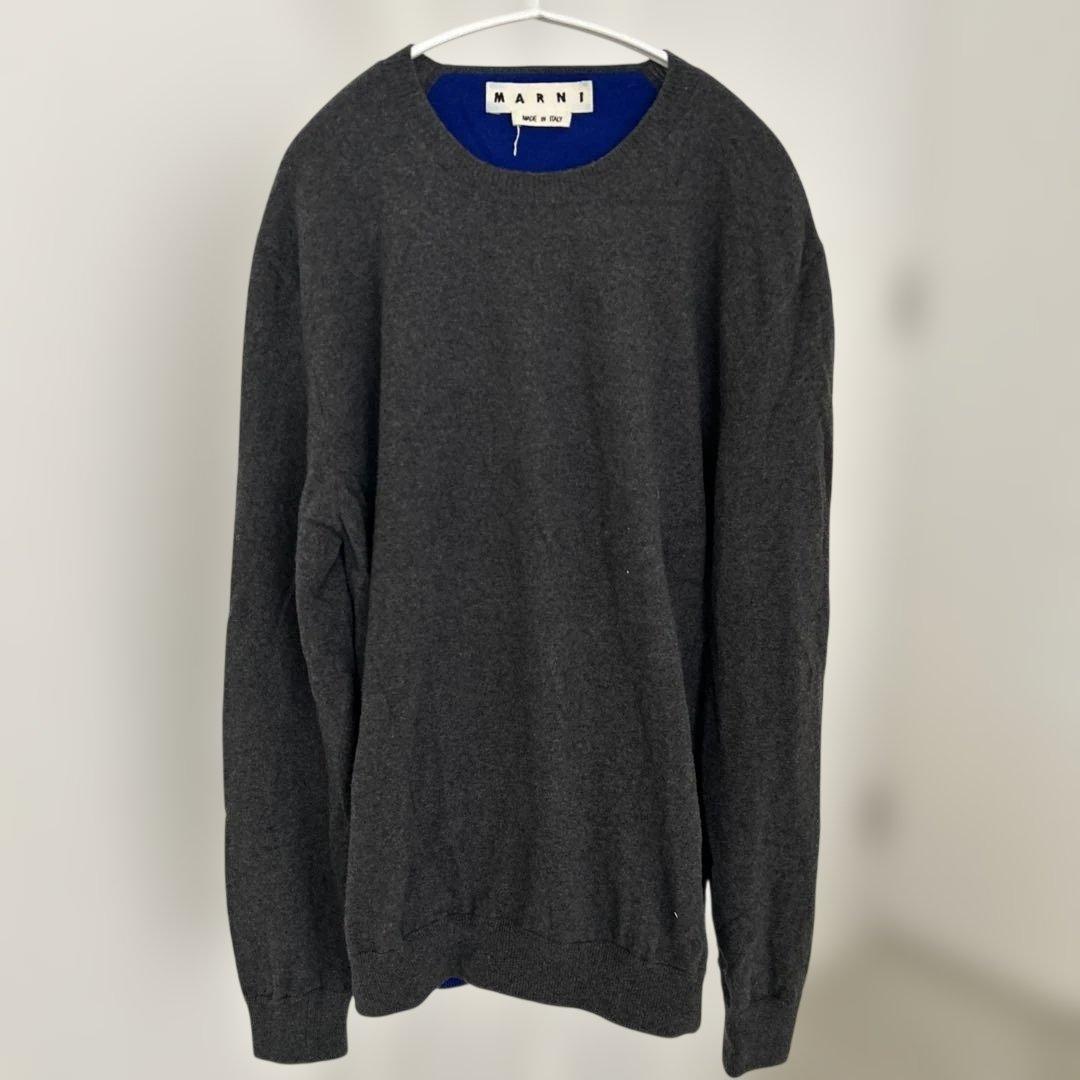 MARNI 伊製 配色裏地ニット グレー 50 初期タグ
