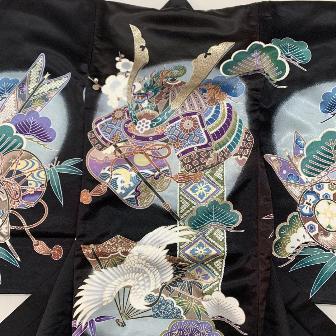 新品洗える産着祝着京友禅、本金、豪華友禅仕様、特選大将龍兜に祝い鶴小槌古典創作品