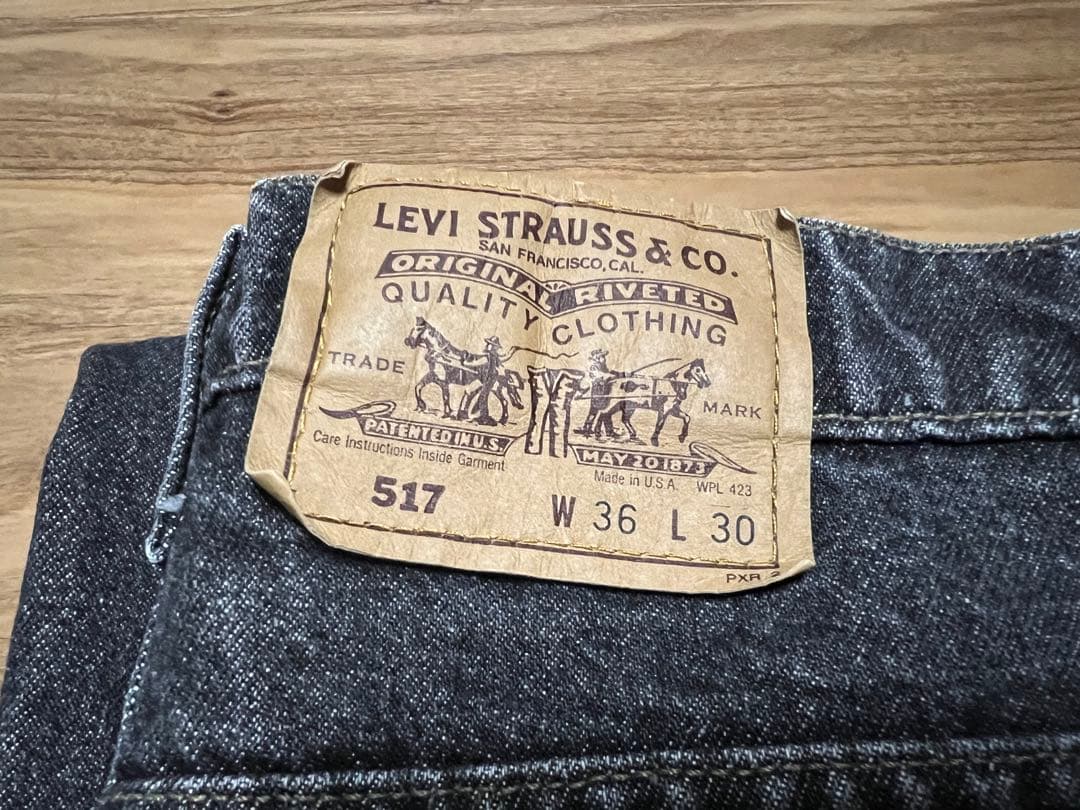 Levis 517 ブラック ジーンズ 先染め W36 L30 93年11月製