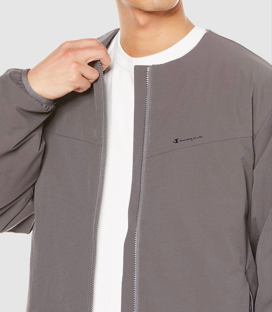 新品　Champion ノーカラージャケット　チャコール　グレー　大きいサイズ