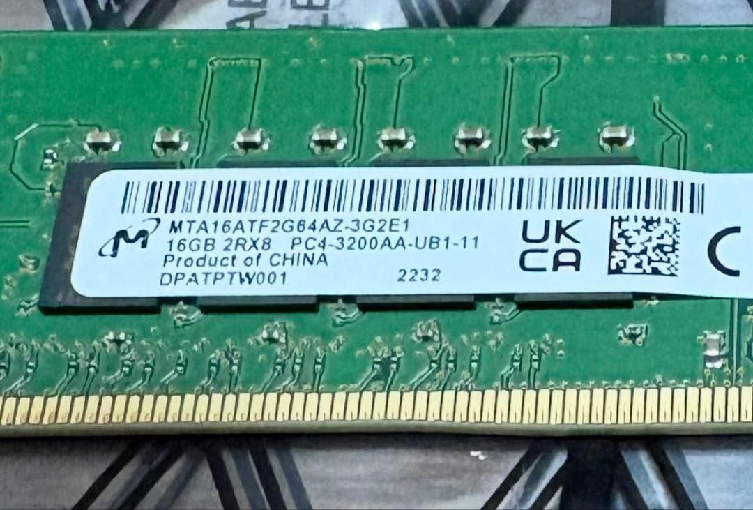 Crucial DDR4-3200 【16GB 1枚】【デスクトップ用メモリ】