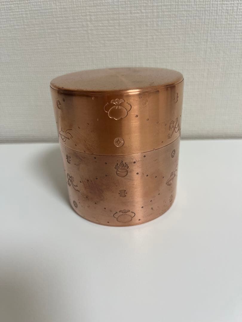 開花堂　茶筒　宝づくし