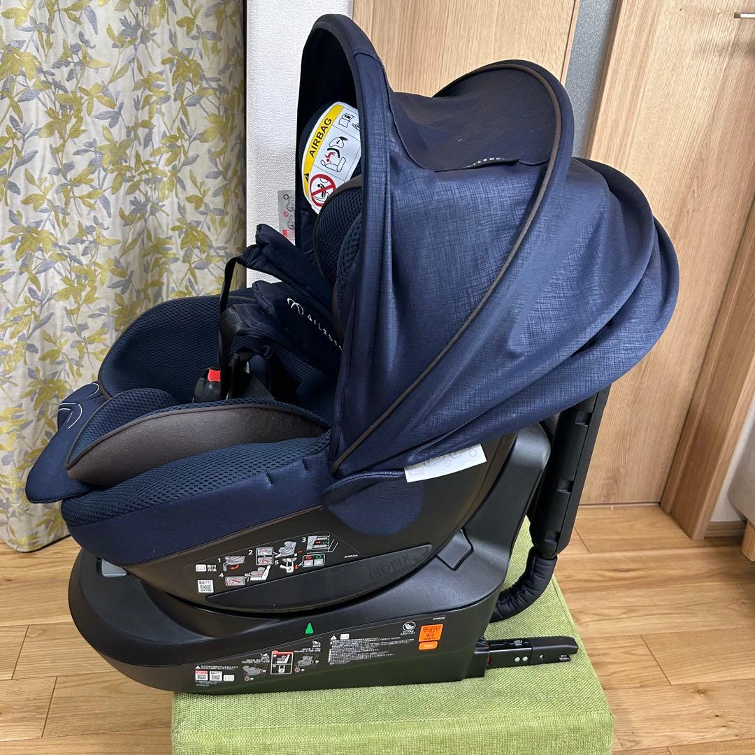 洗濯済み　エールべべ　クルット5i グランス　isofix 回転式　新生児から