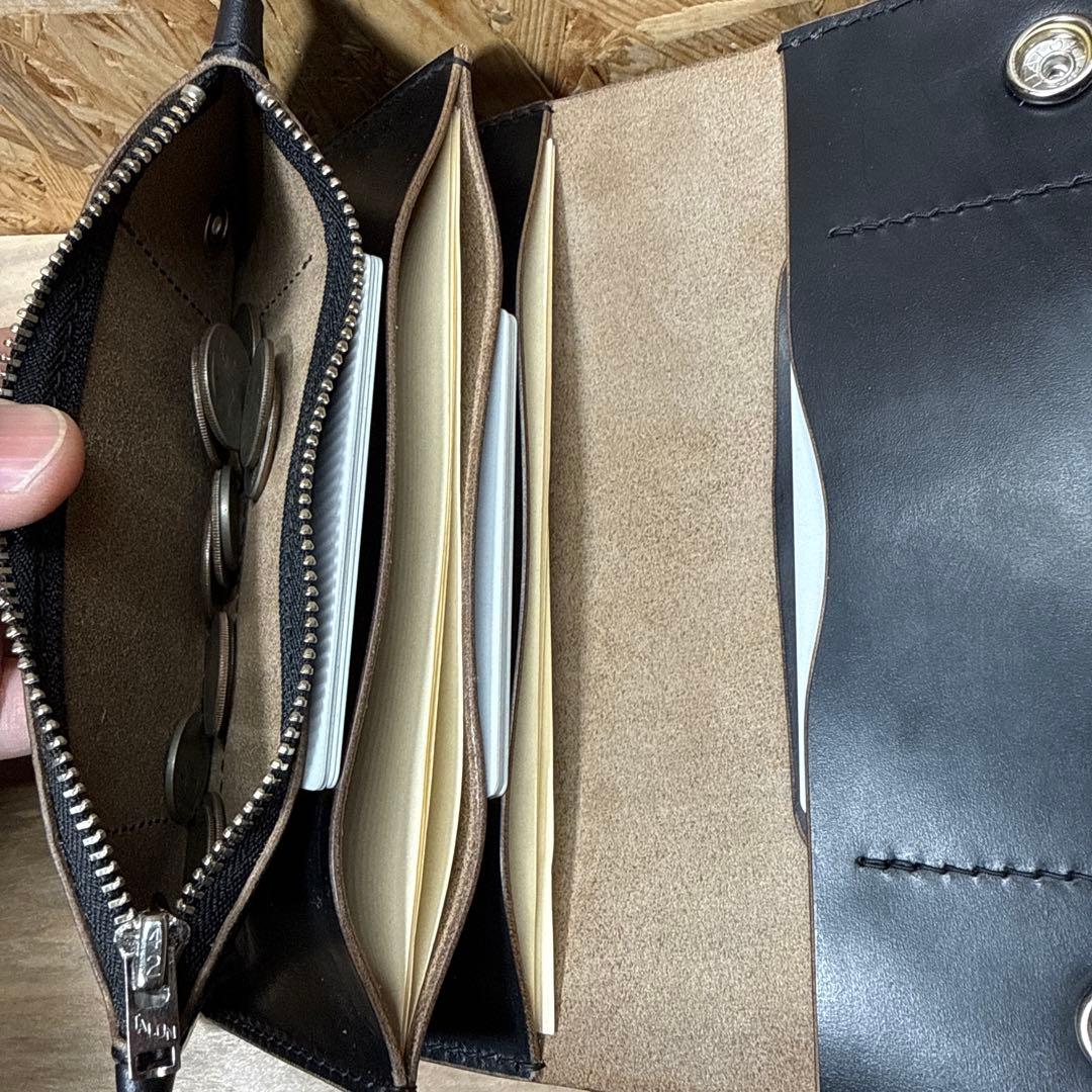 ホーウィン クロムエクセル 180 カスタム トラッカーウォレット ニッケル