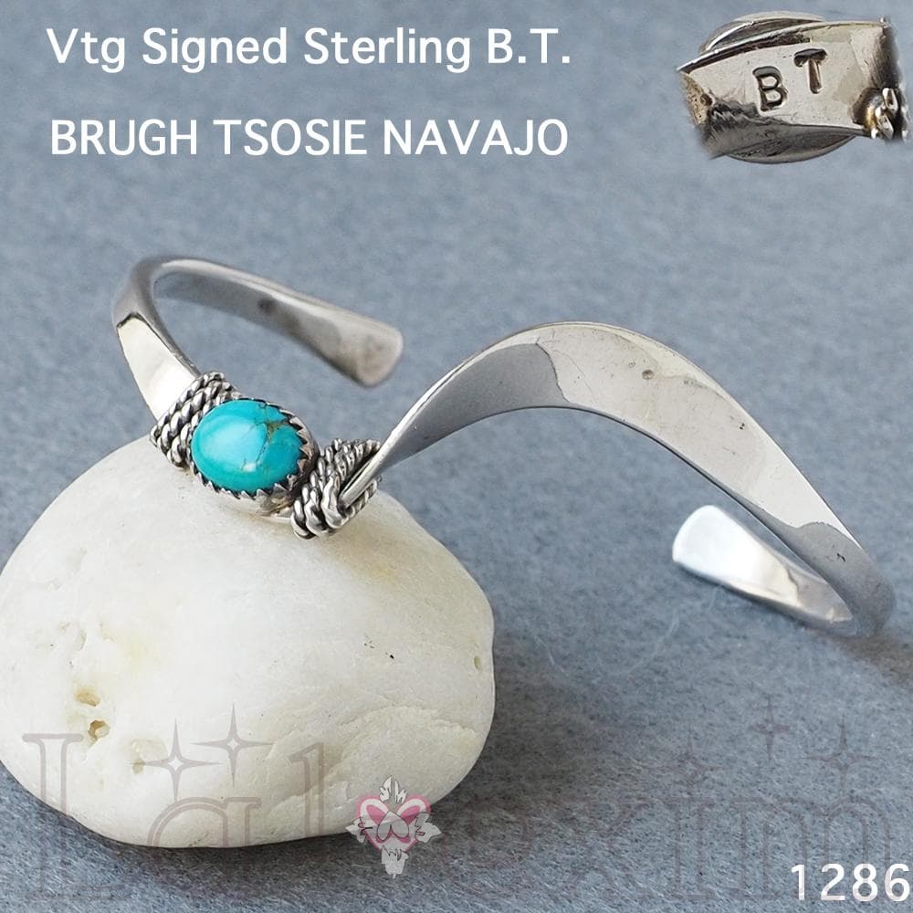美品 ターコイズ インディアンジュエリー 純銀製 シルバー 刻印 BT バングル
