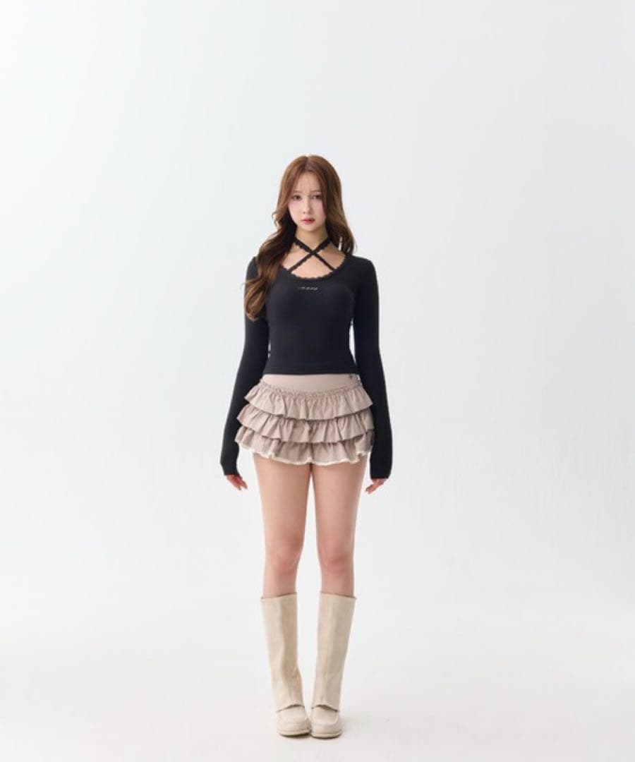スカート Andwang Charm Frill Culotte Mini Skirt