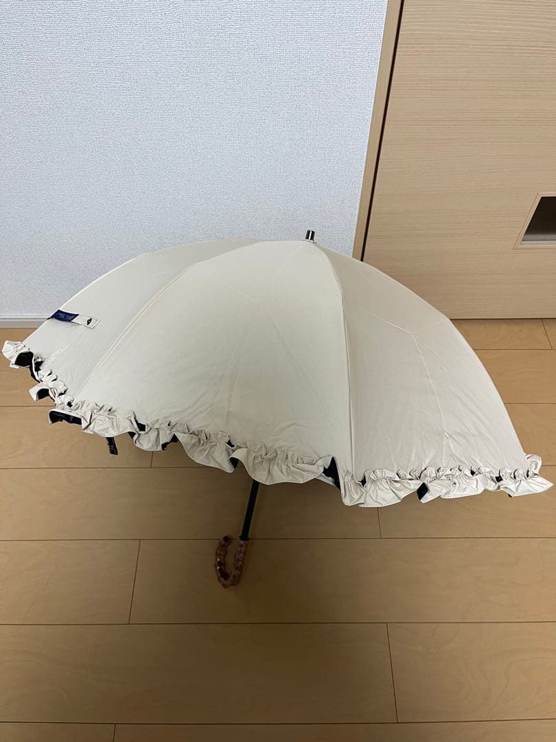 芦屋ロサブラン 2段折り フリル 曲がり竹手元 ベージュ 新品未使用