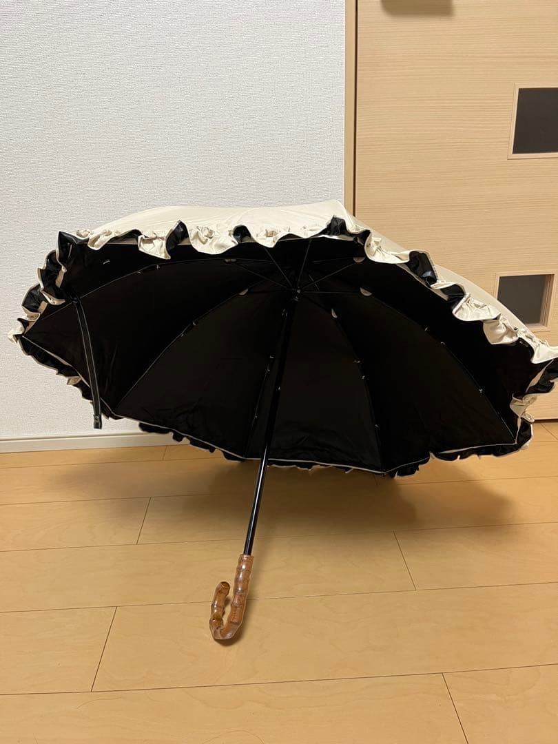 芦屋ロサブラン 2段折り フリル 曲がり竹手元 ベージュ 新品未使用