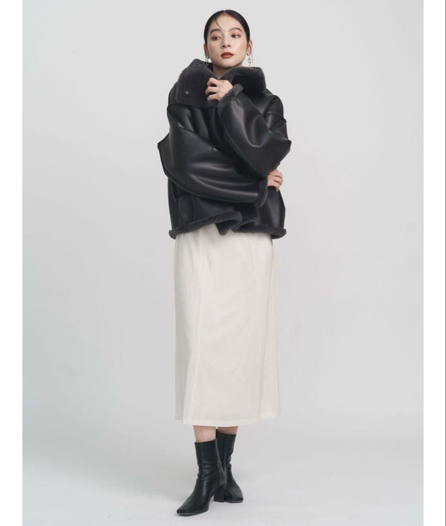 早い者勝ち！ラグナムーン フェイクムートンスタンドカラーコート