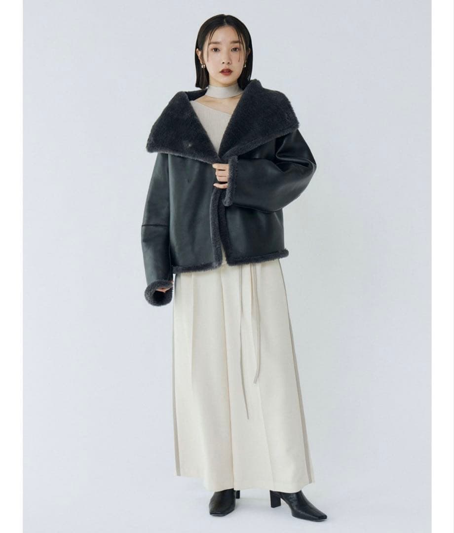 早い者勝ち！ラグナムーン フェイクムートンスタンドカラーコート