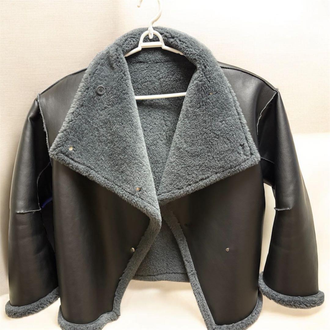 早い者勝ち！ラグナムーン フェイクムートンスタンドカラーコート