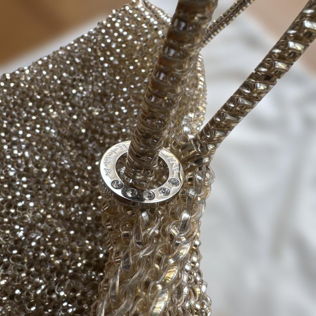 アンテプリマワイヤーバッグスタンダード スクエア ラージ シルバーゴールド