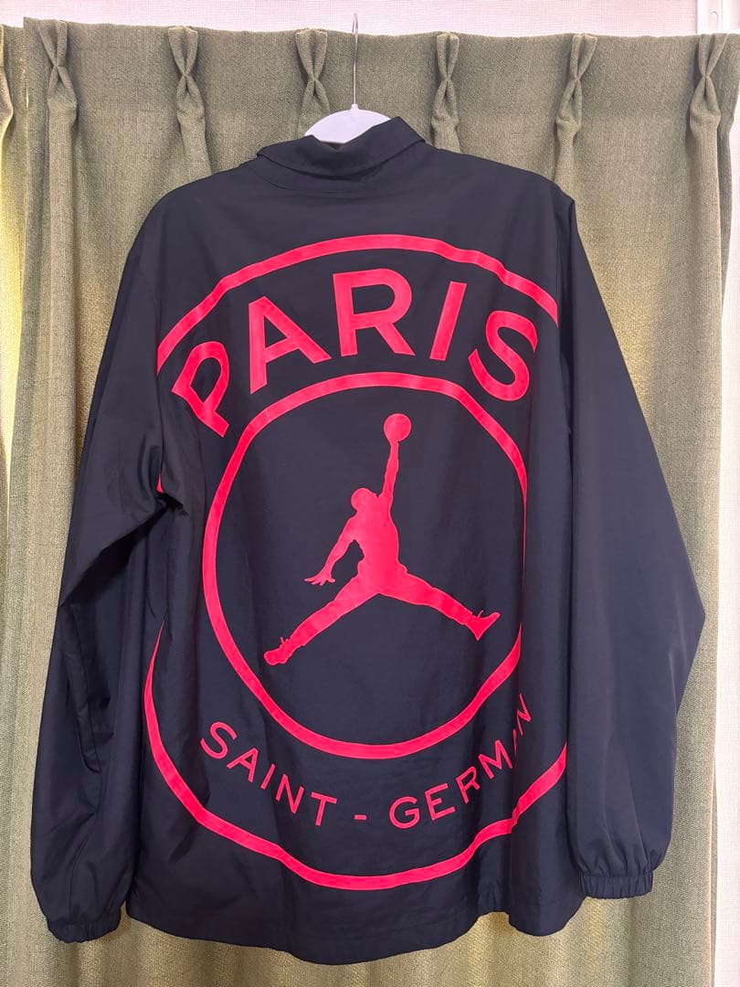 極美品 PSG×JORDAN コーチジャケット L 黒 赤 ビッグロゴ ナイキ