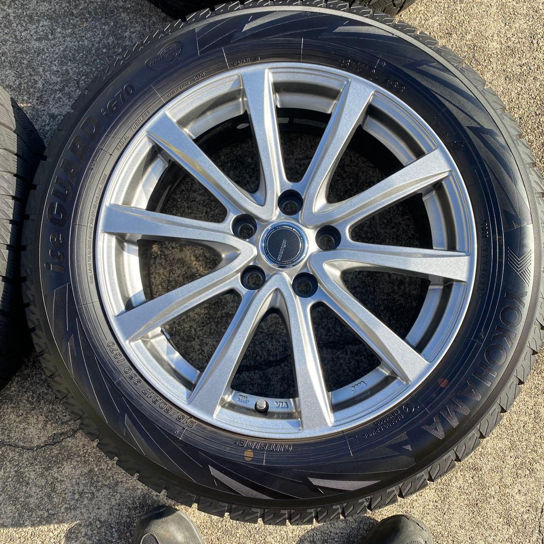 ◇中古溝有りヨコハマ215/60R17+トヨタ平座用ホイールスタッドレスセット