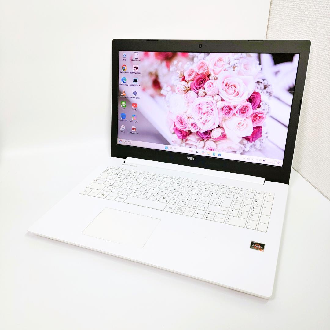Ryzen3✨️NEC/Windows11/SSD/オフィス付き白ノートパソコン