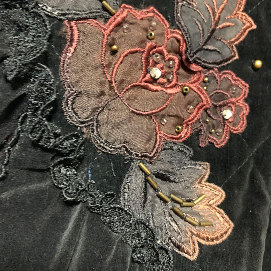 ジンカトウ ジンカトー マント フラワー 体型カバー 着物 V系 別珍 ベロア