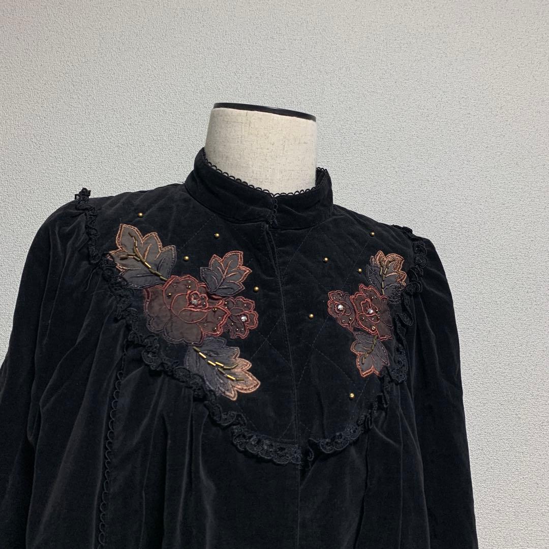 ジンカトウ ジンカトー マント フラワー 体型カバー 着物 V系 別珍 ベロア