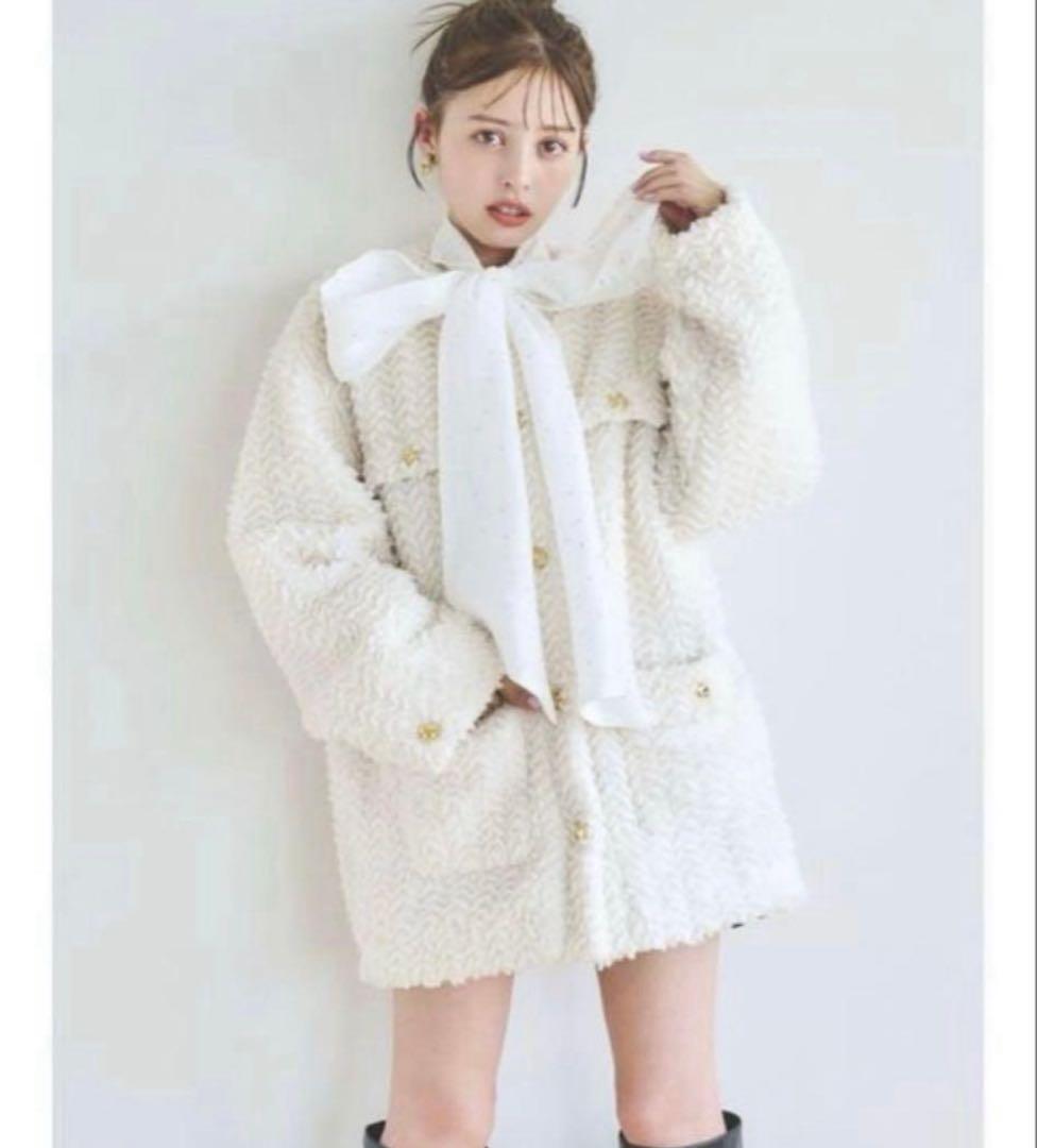 dazzlin ボアフレンチブルゾン オフホワイト