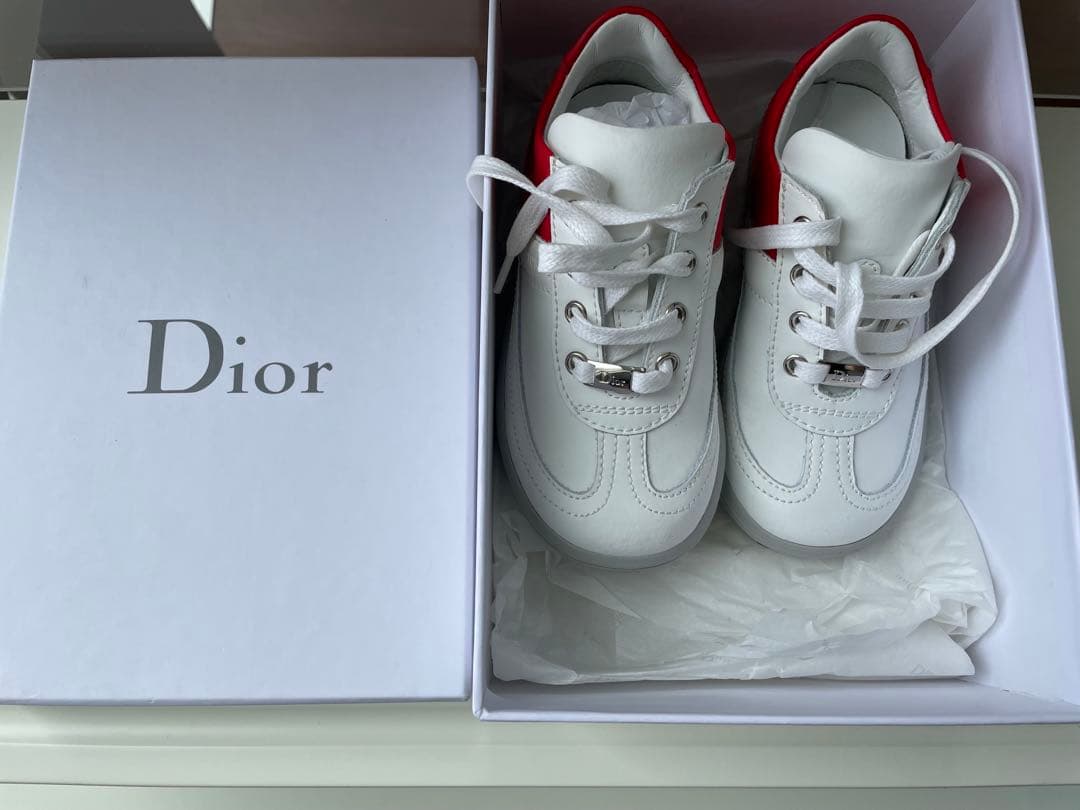 Dior ホワイト/レッド スニーカー 15cm