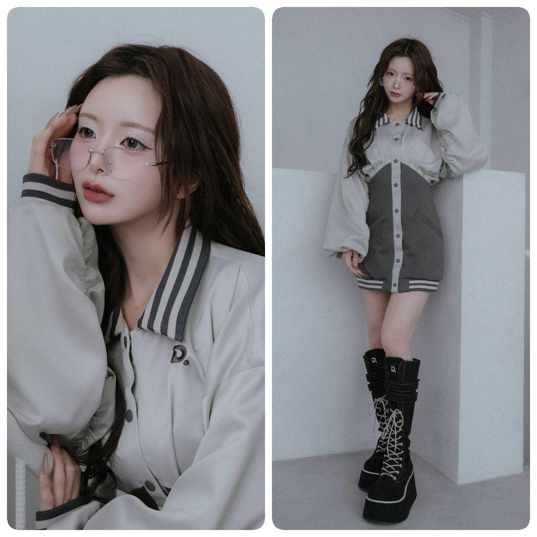 Darich ダーリッチ ドルマンスリムスカジャンミニワンピース C-GRY