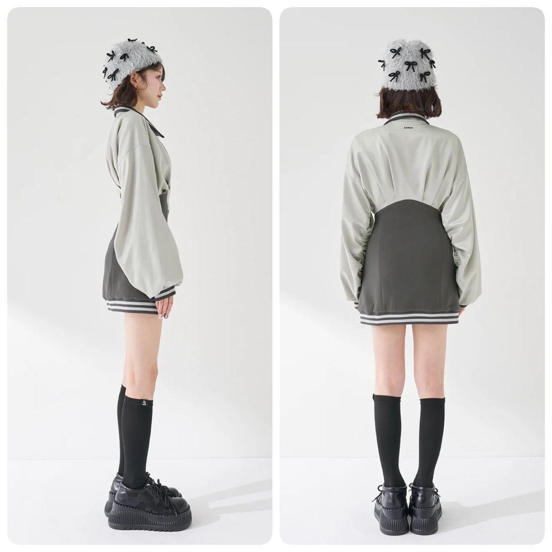 Darich ダーリッチ ドルマンスリムスカジャンミニワンピース C-GRY