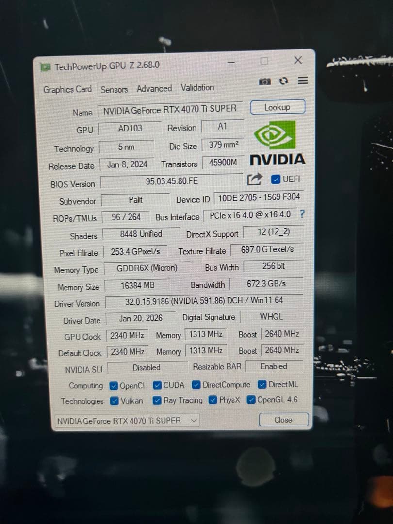 グラフィックボード・グラボ・ビデオカード Palit GeForce RTX 4070 Ti super OC 16GB