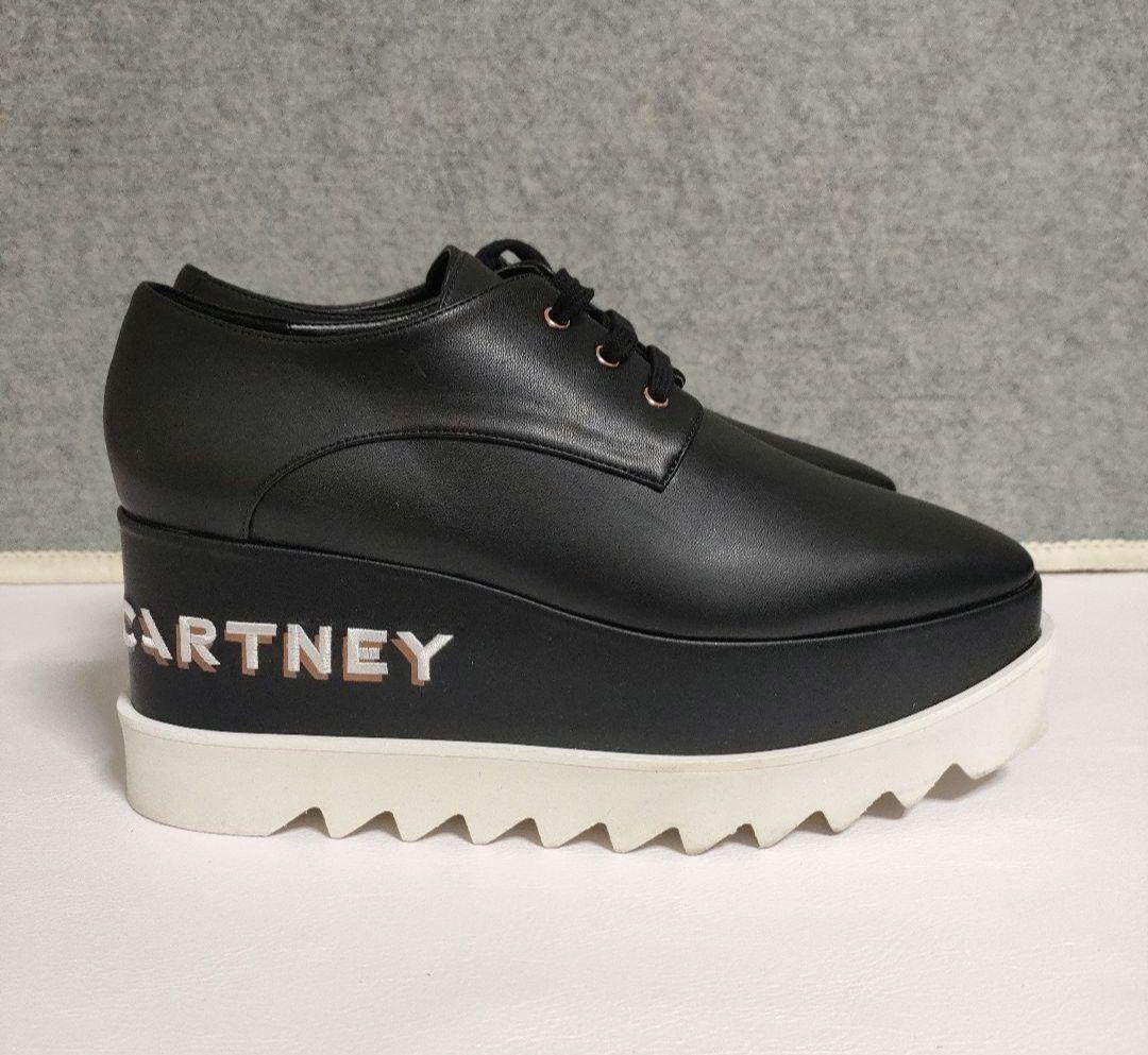 ぽあろ38サイズ24.5cmロゴ黒ステラマッカートニーエリス138000円