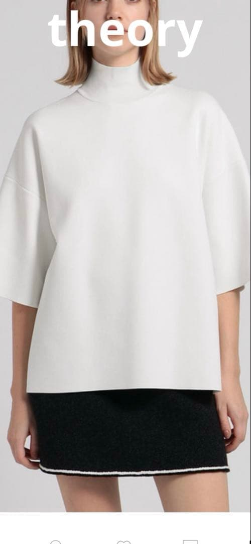 未使用 美品 theory 204AW/SS ハイネック 五分袖 サイズP