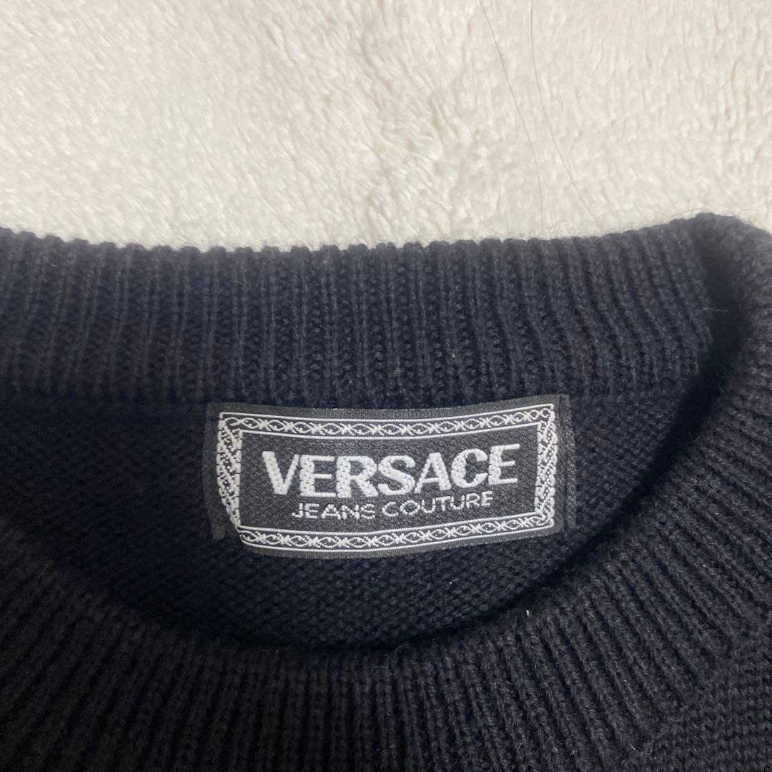 7746 VERSACEヴェルサーチ黒ニットベルサーチ ヴェルサーチ