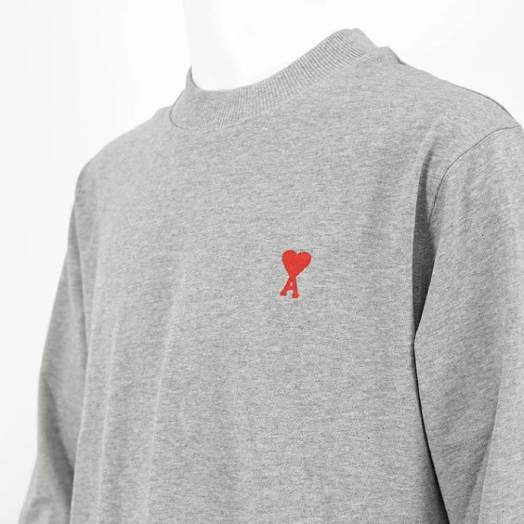 【美品】AmiParis　ロングTシャツ　グレー　XSサイズ
