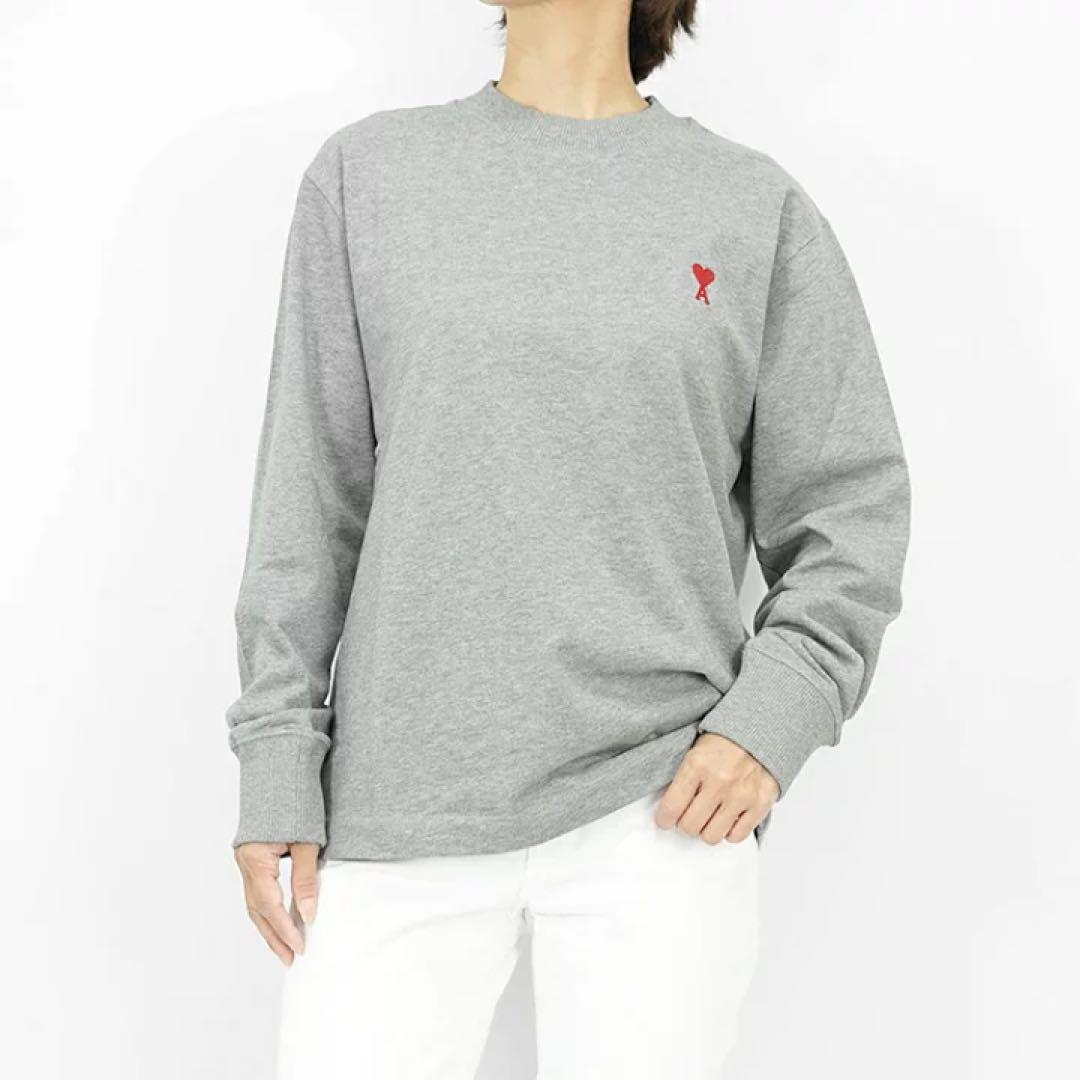 【美品】AmiParis　ロングTシャツ　グレー　XSサイズ