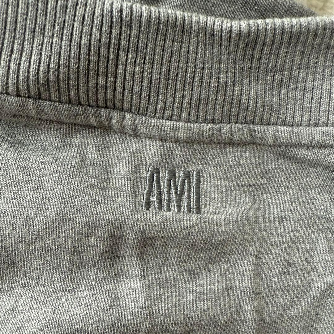 【美品】AmiParis　ロングTシャツ　グレー　XSサイズ