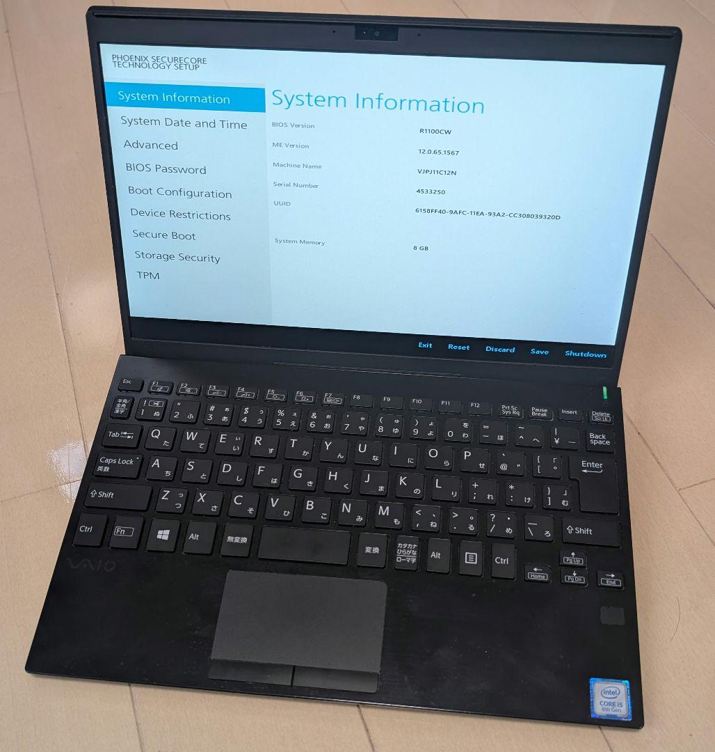 【訳あり】VAIO Pro PJ 第8世代 Core i5/8G
