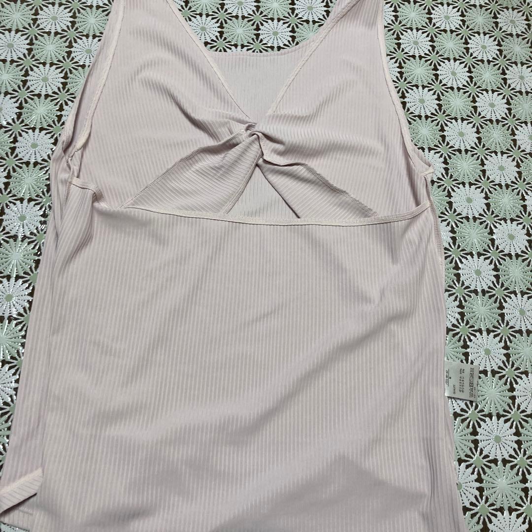 薄いピンク ノースリーブ ヨガウェア セットMサイズ