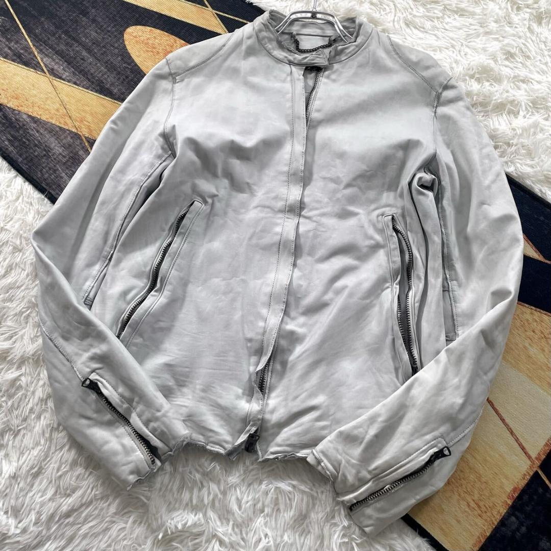 【美品】Sisii/シシ ショート シングル レザージャケット 本革 S 牛革