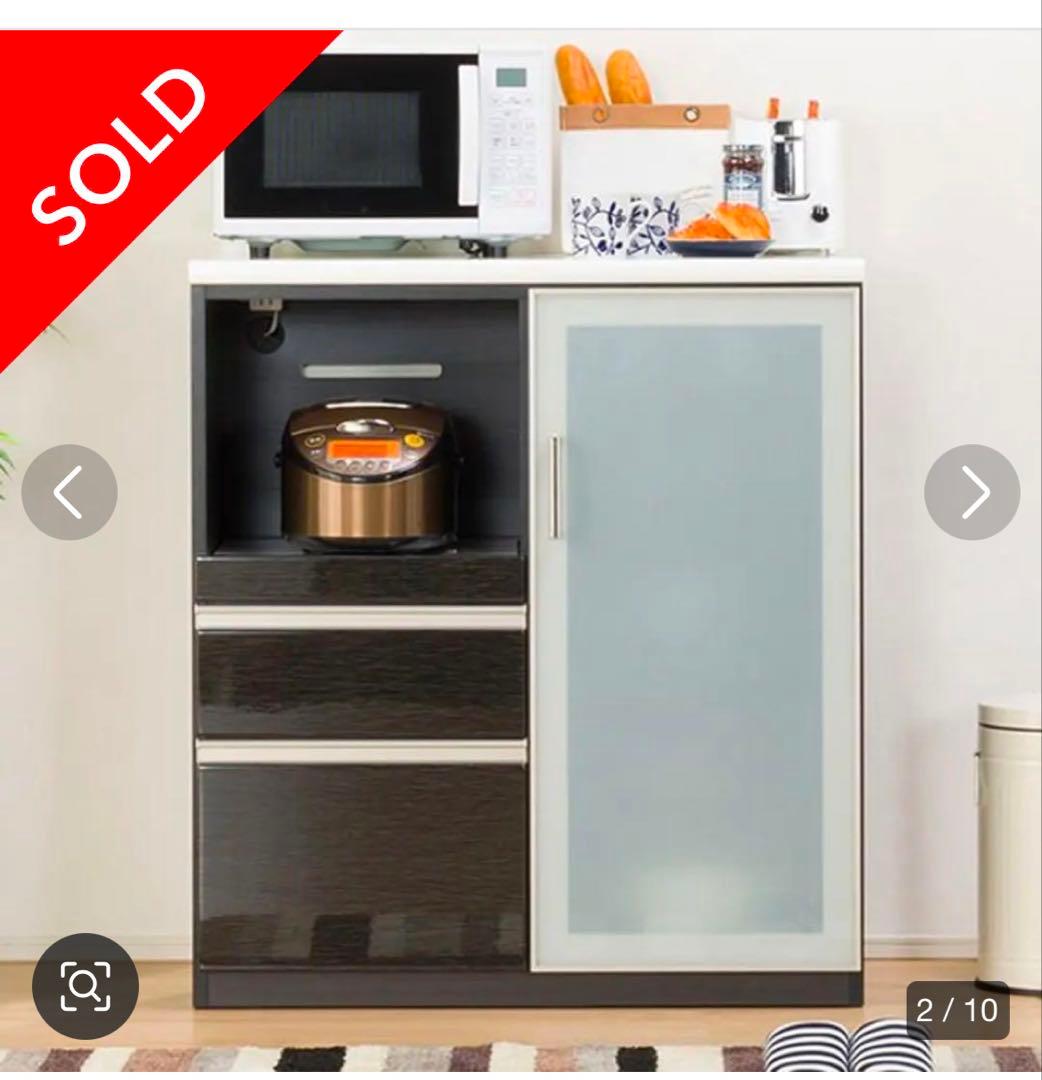 【ニトリ】食器棚　ハイタイプ 黒