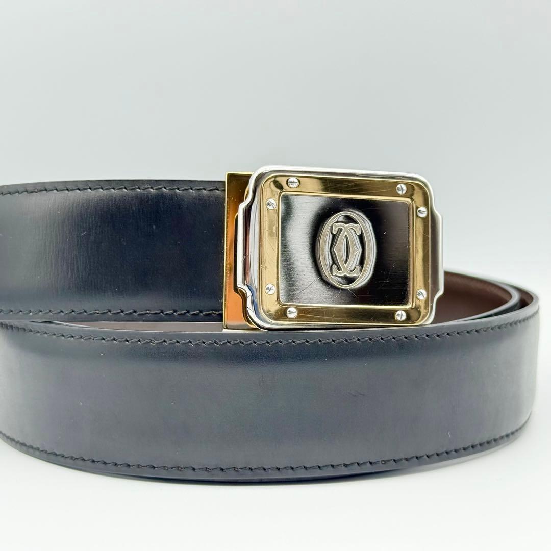 ✨美品✨カルティエ ベルト マストライン 純正革 ゴールド シルバー金具