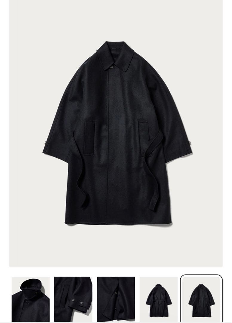 H BEAUTY&YOUTH メルトンベルテッドバルカラーコート OVY