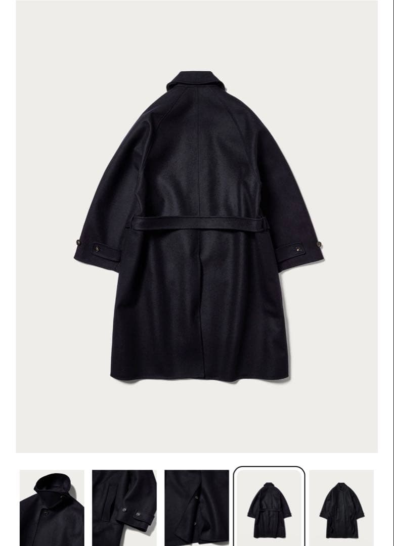 H BEAUTY&YOUTH メルトンベルテッドバルカラーコート OVY