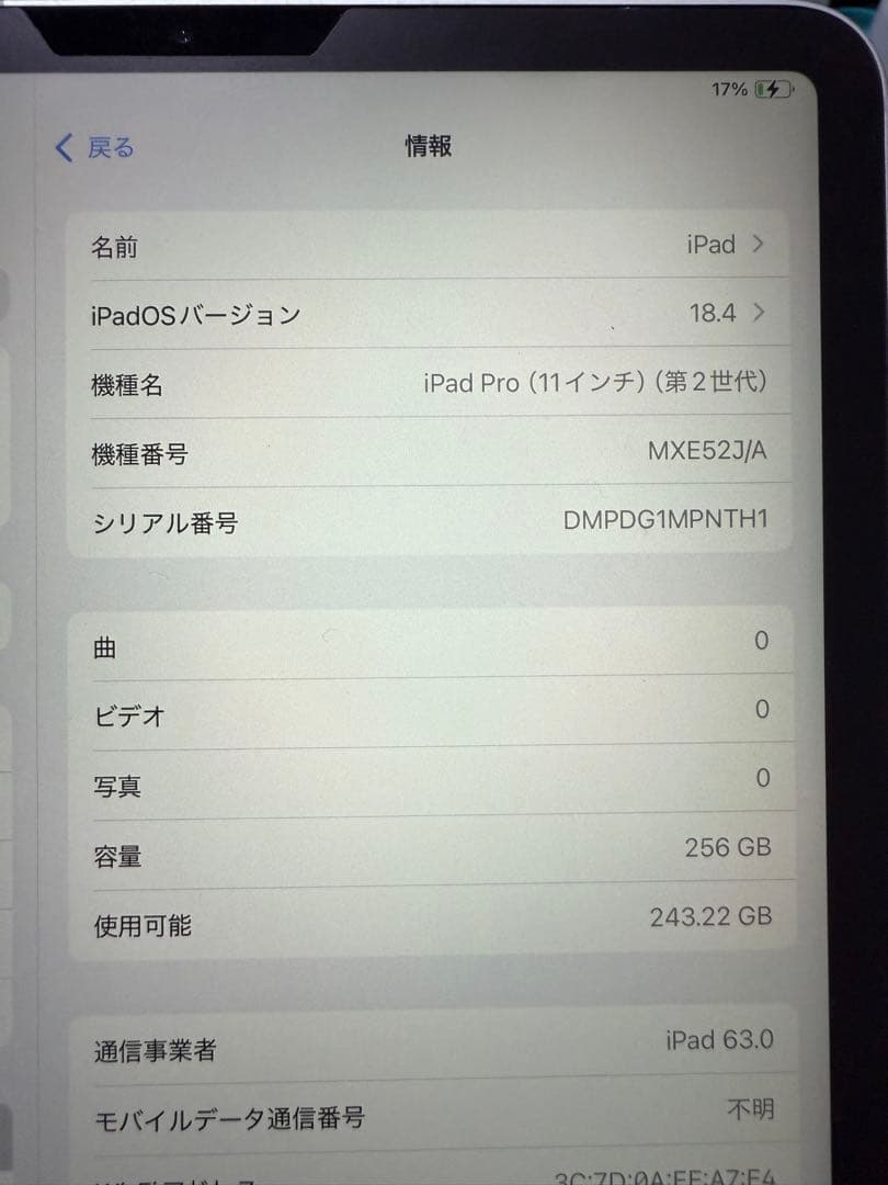 NekoiPad Pro 11inch 第2世代　256GB