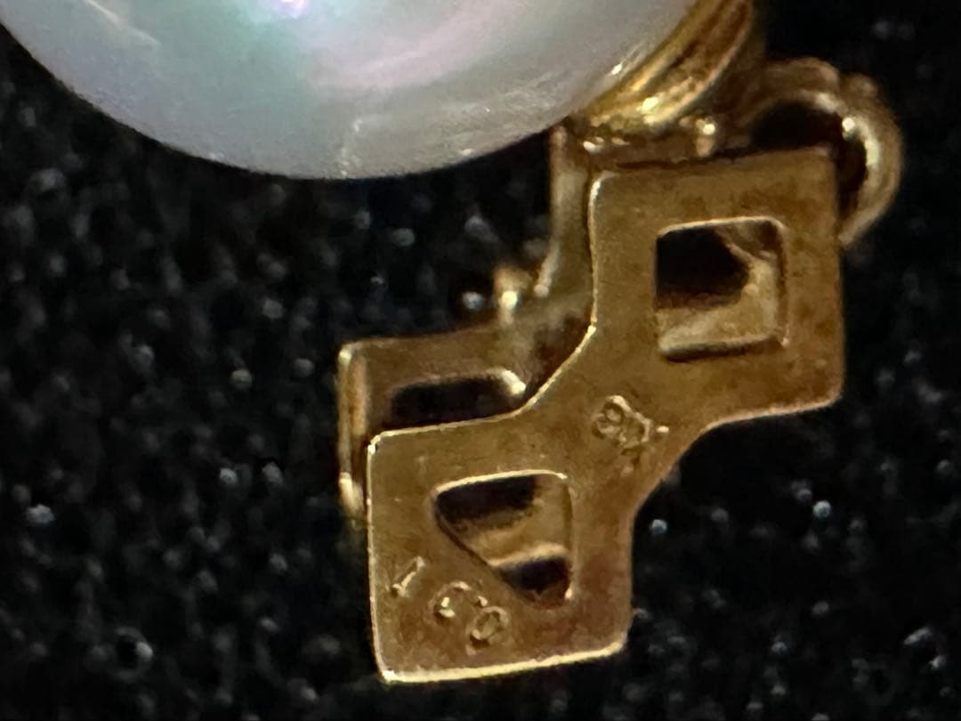 GSTVk18YGアコヤ真珠ペンダントトップダイヤモンド0.01ct未使用品