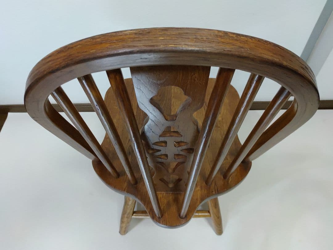 レア 座面回転 英国 アンティーク ホイールバックチェア ヴィンテージチェア