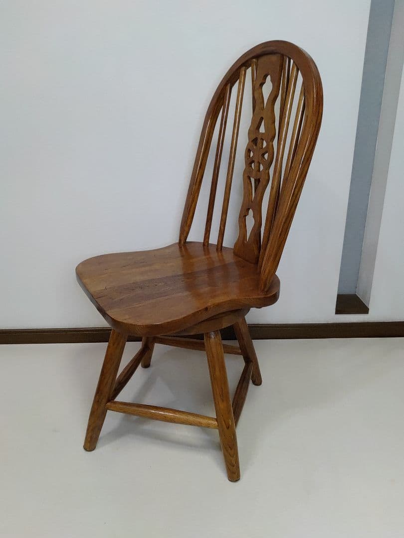 レア 座面回転 英国 アンティーク ホイールバックチェア ヴィンテージチェア