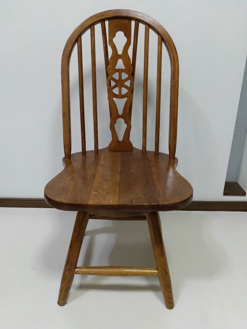 レア 座面回転 英国 アンティーク ホイールバックチェア ヴィンテージチェア